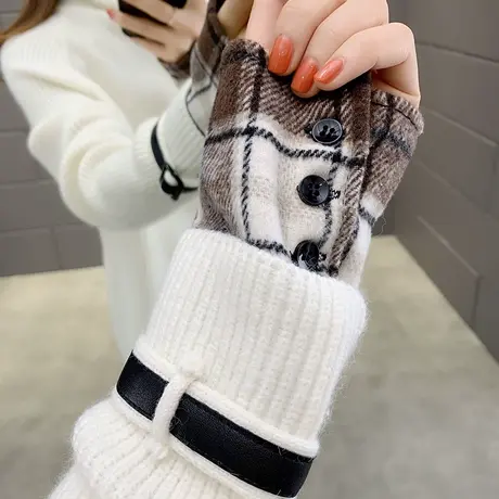 高领毛衣女冬加厚女装2020新款冬装2020新款洋气宽松假两件套头商品大图