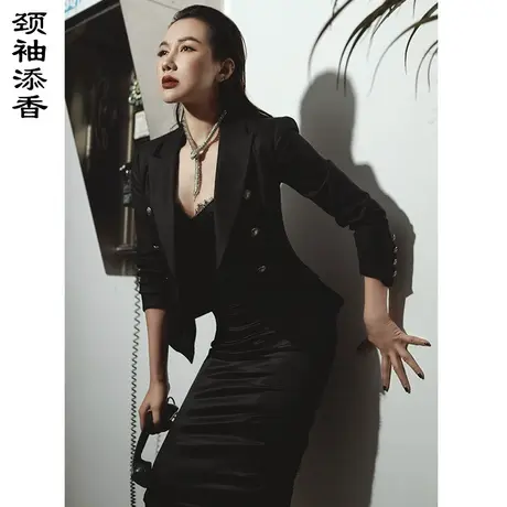 颈袖添香2023春秋新款时尚修身职业装通勤商务小西装外套女长袖图片