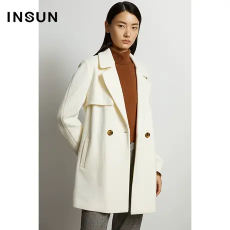 恩裳奥莱冬季中长款有型气质轻商务大方流行艺术毛呢外套商品大图