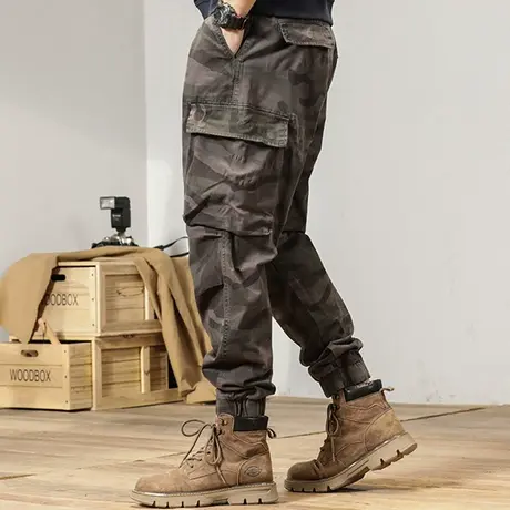 新款工装裤子男士韩版潮流痞帅宽松时尚百搭哈伦工装裤休闲卫裤男图片