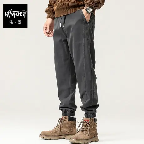 伟臣潮牌大码男装秋冬工装休闲裤肥佬加肥加大束脚裤胖子小脚裤男商品大图