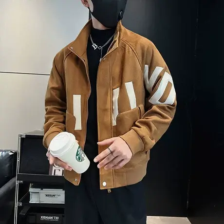 工装外套秋季新款潮牌痞帅ins高级感男装上衣发型师个性休闲外套商品大图
