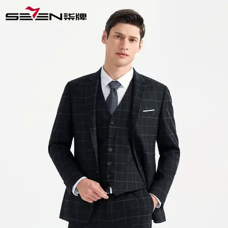 柒牌男装清仓西服套装男士三件套职业正装商务休闲时尚婚庆礼服图片