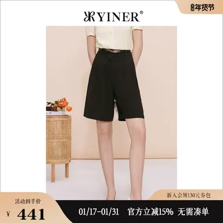 YINER音儿专选女装夏季时尚通勤直筒休闲五分裤短裤图片
