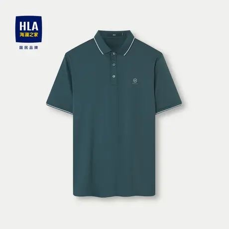 HLA/海澜之家随行易打理POLO衫2024春夏新款高周波商务弹力短袖男图片
