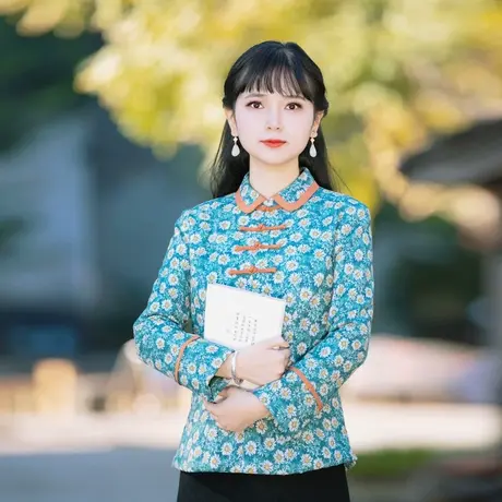 唐装女中国风加厚旗袍小棉袄收腰显瘦复古时尚新中式盘扣上衣女装商品大图