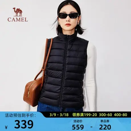 【小虫系列】骆驼女士羽绒马甲鹅绒暖轻薄马夹短款2023春秋新款潮商品大图