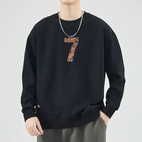 秋天男士潮牌印花打底衫春秋款中性风重磅圆领卫衣秋季长袖上衣服商品大图