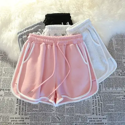 夏季显白粉色休闲运动短裤女夏天宽松居家睡裤可外穿逛街舒适跑步商品大图