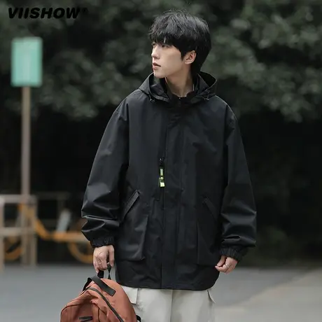 VIISHOW外套男机能冲锋夹克春秋款宽松潮牌工装户外登山服衣服夹商品大图