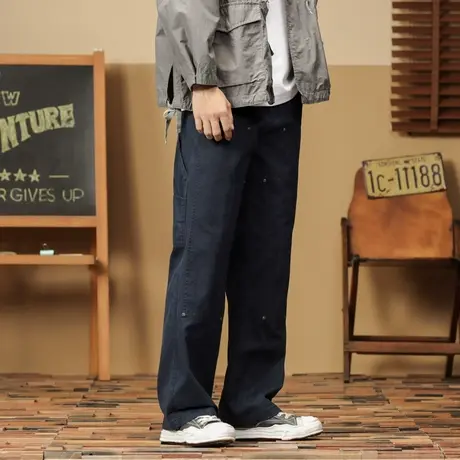 秋冬季男裤潮流男款裤子男士大码直筒工装裤时尚直筒休闲裤男款商品大图