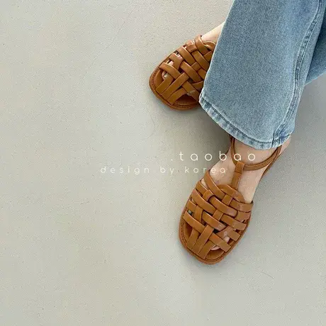 网红防滑凉鞋女2023年春季新款厚底小清新外穿凉鞋罗马一字带扣商品大图