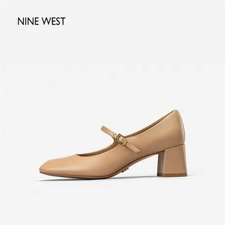 Nine West/玖熙复古玛丽珍鞋春季新款高跟小皮鞋浅口气质单鞋女图片