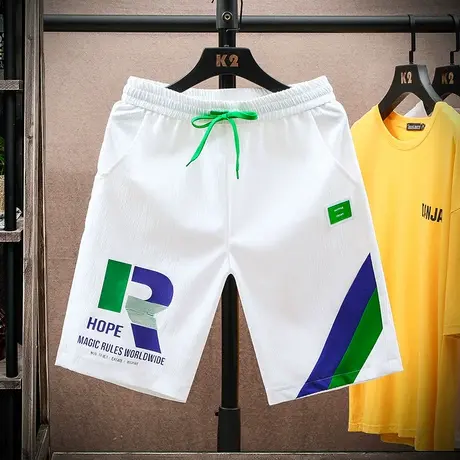 冰丝外穿休闲短裤男夏季ins潮流中裤沙滩运动薄款男款直筒五分裤商品大图