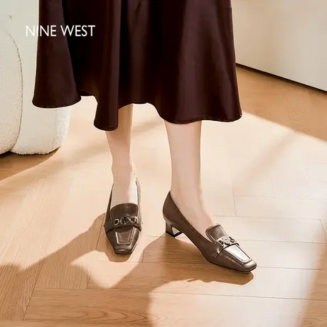【商场同款】NineWest /玖熙单鞋女2025新款高级感配裙子乐福鞋商品大图