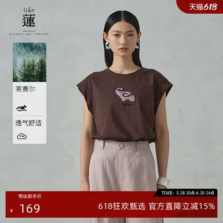 【商场同款】阿依莲复古短袖t恤女2025夏季新款独特漂亮宽松上衣图片