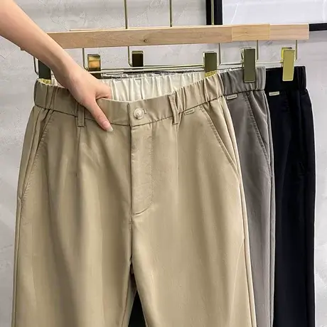休闲西裤男春秋新款九分休闲裤男士直筒修身春季长裤子男韩版潮流商品大图