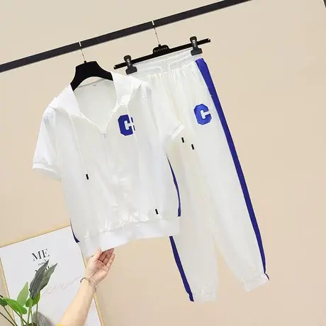 欧货休闲炸街卫衣运动服套装洋气时髦2023年女夏装新款减龄两件套商品大图