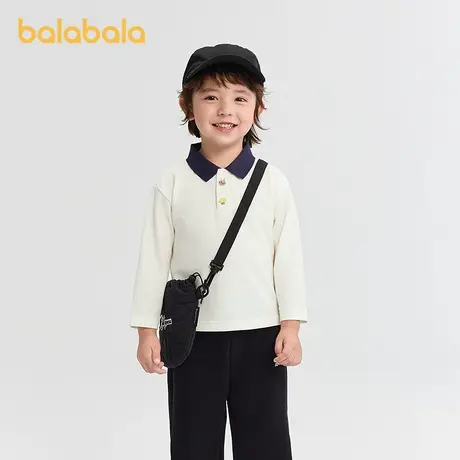 巴拉巴拉童装儿童t恤男宝宝POLO衫2025秋新款打底衫长袖上衣百搭图片