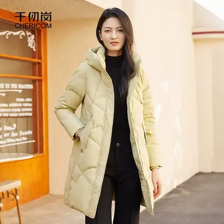 千仞岗2024冬季新款女士经典长款连帽纯色直筒羽绒服Ⅰ图片