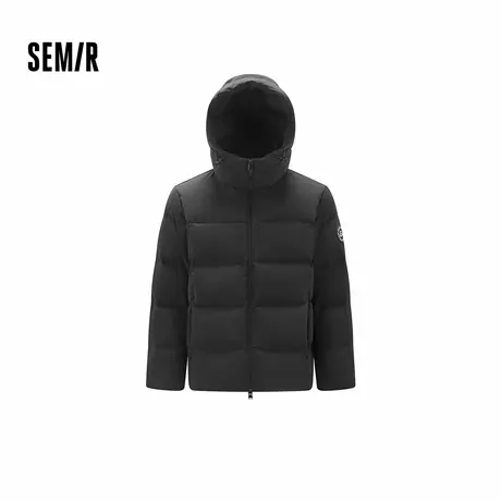 森马羽绒服男冬季90绒子防风三防外套2025新款户外通勤连帽面包服图片