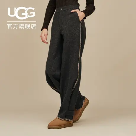 UGG秋季新款女士时尚舒适纯色松紧后腰休闲宽松直筒长裤 1172214图片