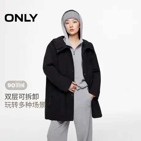 ONLY2025冬季新款都市户外双层可拆卸宽松落肩松弛廓形羽绒服女商品大图