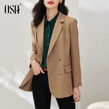 OSA欧莎复古宽松西装外套女春装2024年新款高级感炸街小个子西服图片