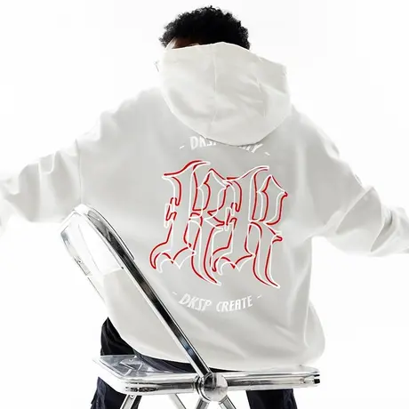 保暖大码加厚加绒连帽美式卫衣潮牌男潮春季国潮加肥加大外套男款商品大图