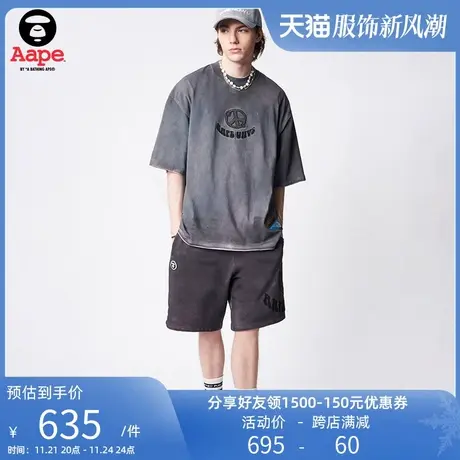 Aape旗舰店男装春夏复古做旧字母图案酷帅潮流短裤6993XXK商品大图