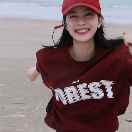 oversize特大码字母短袖t恤女宽松ins潮酷情侣装港味复古chic上衣商品大图