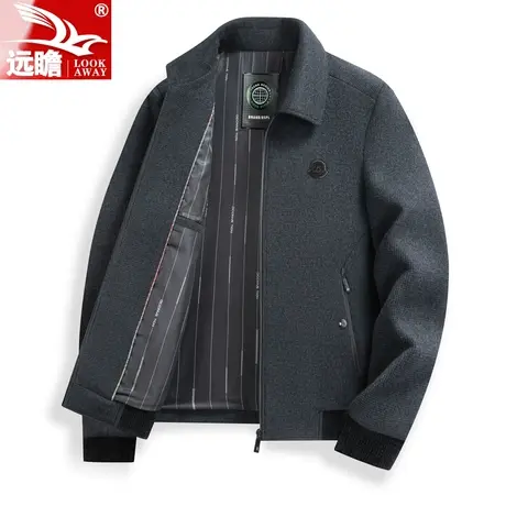 秋季男士夹克2023新款商务休闲上衣中年爸爸秋装翻领工装外套男款商品大图