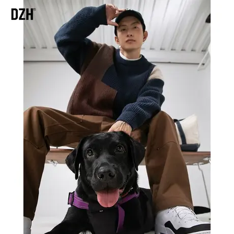 男士高街痞帅毛衣男长袖针织衫情侣装慵懒打底衫2024新款圆领上衣商品大图