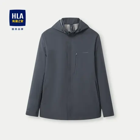 HLA/海澜之家可脱卸帽夹克2024春夏新款户外休闲牛奶丝商务外套男图片