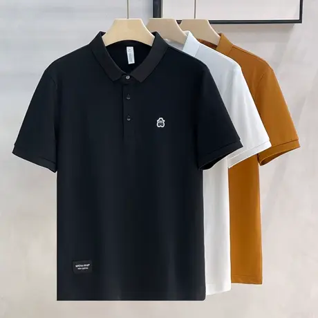 冰丝索罗娜百搭polo衫男短袖高端刺绣上衣男士翻领修身潮流t恤男图片