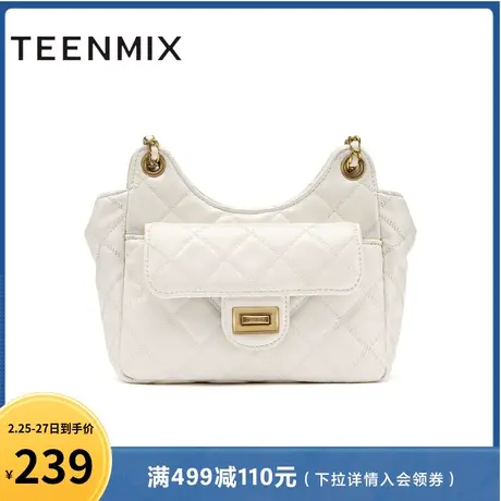 天美意时尚小香风包包女小方包优雅百搭单肩斜跨包夏新款X2628BX3商品大图