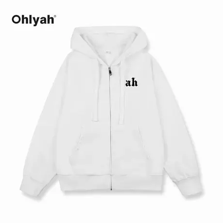 Ohlyah连帽开衫卫衣男女同款秋冬季休闲潮牌外套高中生百搭上衣服商品大图