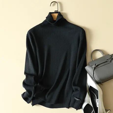 堆堆高领毛衣打底衫女秋冬2022年新款爆款加厚慵懒风宽松外穿上衣商品大图
