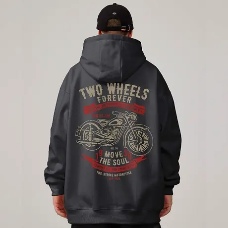 美式重磅复古嘻哈大码卫衣男装ins纯棉重磅做旧高街胖子外套春秋图片