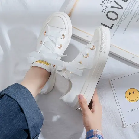 帆布鞋女学生韩版ulzzang夏季新款山本风板鞋港风复古chic女鞋ins商品大图