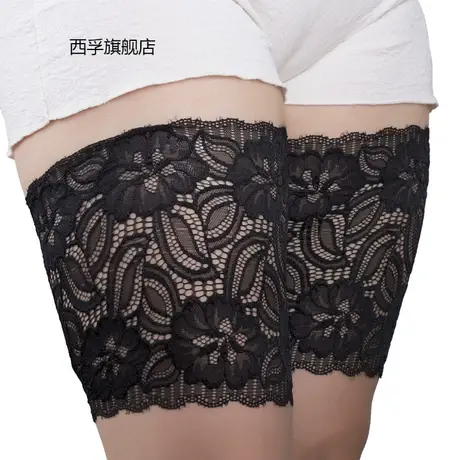 欧美硅胶防滑蕾丝袜套 爆款弹力花边大腿套 防摩擦隐形丝袜袜套图片