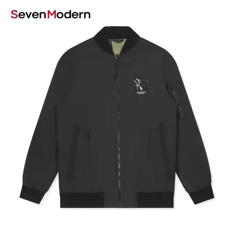 【清仓商场同款】柒牌奥莱男装潮牌SevenModern休闲棒球领茄克衫商品大图
