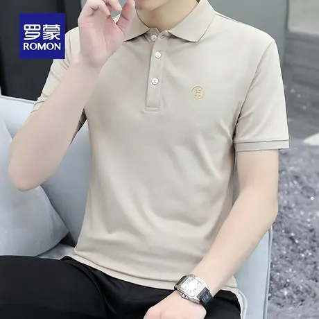罗蒙男士短袖Polo衫夏季薄款商务休闲带翻领冰丝T恤青年男装衣服图片