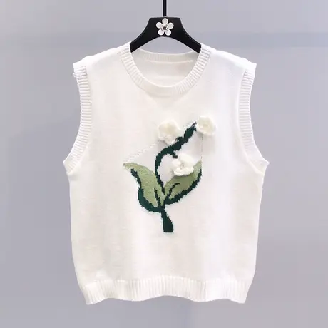 日系温柔学院风针织马甲女2023年春装新款设计感无袖坎肩毛衣背心图片