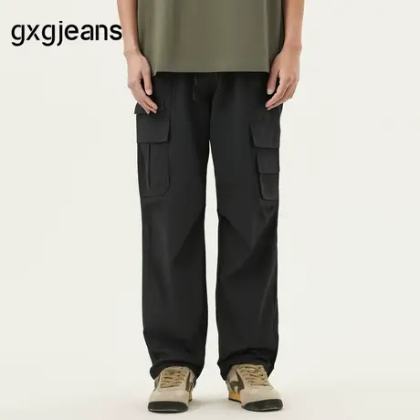 gxg.jeans男装 黑色口袋设计休闲美式工装裤长裤男 25年春新品图片