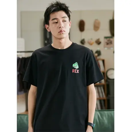 唐狮夏季纯棉短袖T恤男潮流玩具总动员RAX恐龙短袖T恤ins宽松上衣商品大图