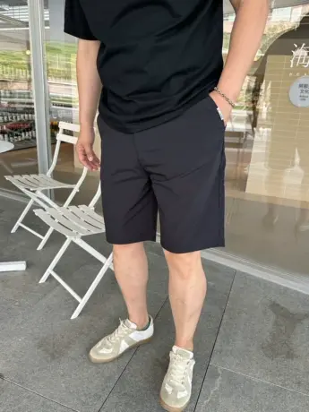 DAEVU夏季大码男装简约薄料高弹胖子加肥加大男士休闲短裤五分裤图片