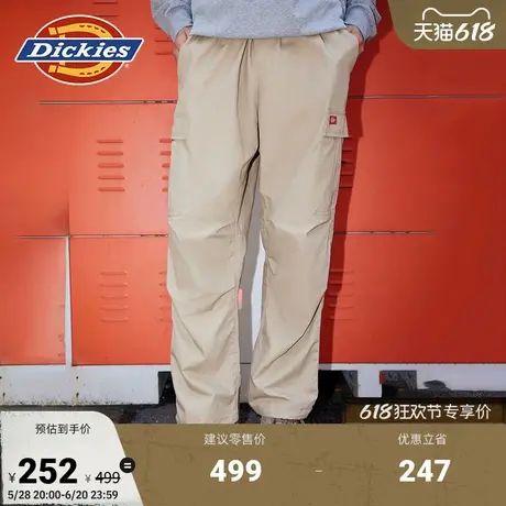 Dickies 橡筋腰头多口袋纯棉休闲宽松春夏款工装裤 男女情侣商品大图