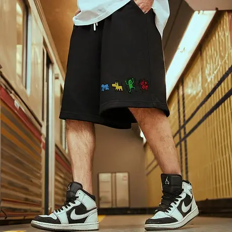 夏季宽松短裤男潮牌ins纯棉运动裤加肥加大五分裤大码裤子篮球裤商品大图