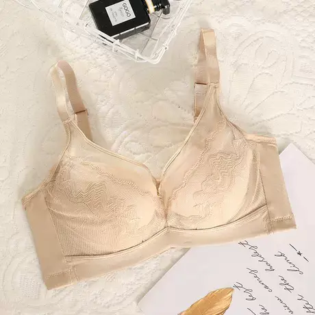 奥维丝丽醉清风系列内衣女中薄杯聚拢上托收副乳调整型蕾丝文胸商品大图